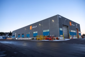 PSW Technology's workshop seen from the outside on a winter day